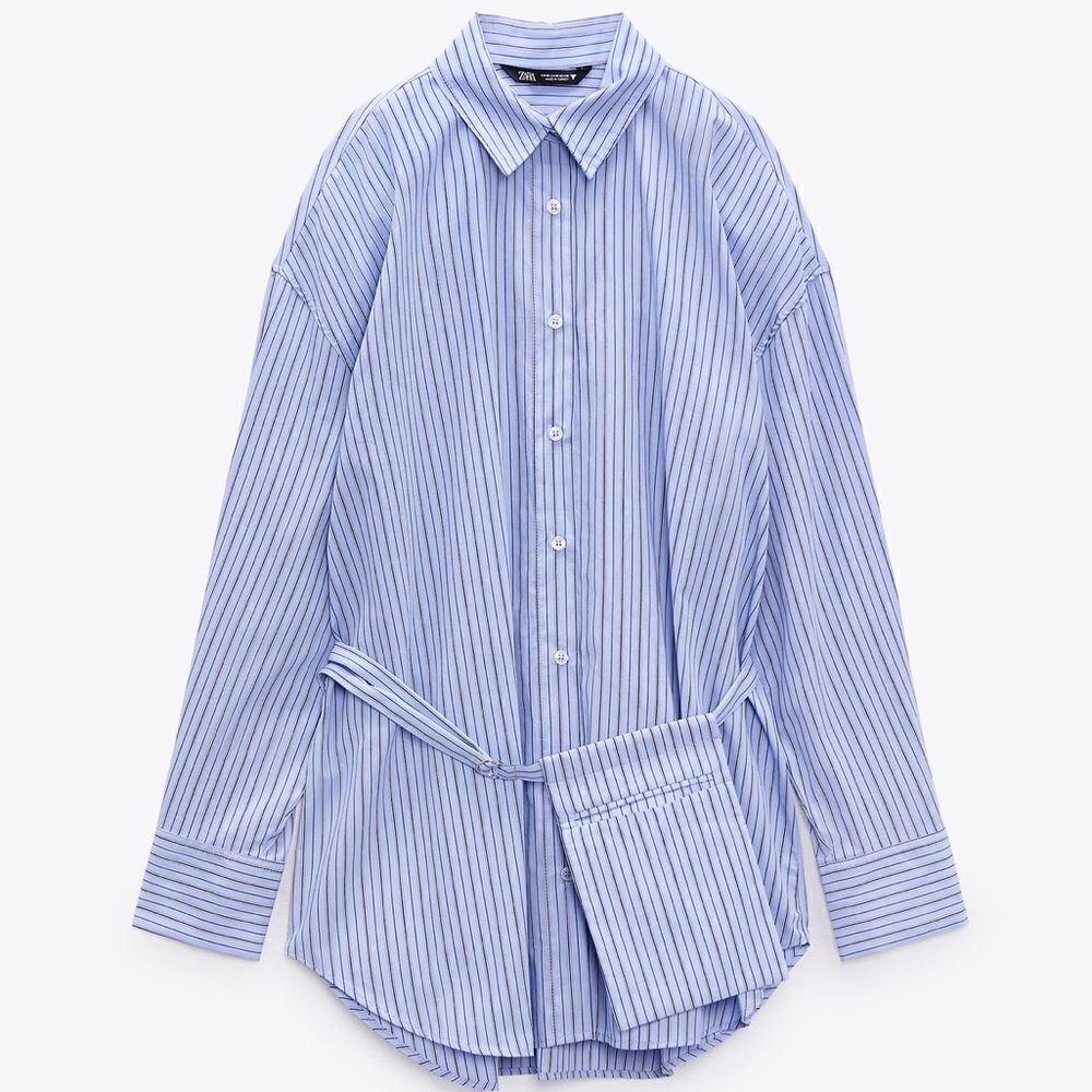 Zara Shirt Striped with Detachable Bag New - Picture 7 of 11
